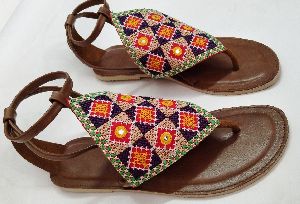 Kutchi Embroidery machine work ladies Sandals