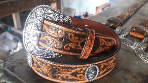 Western Belt hand carved