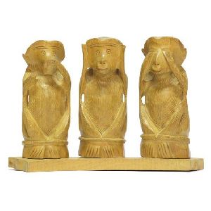 Wooden Monkey Statue