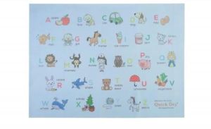 Quick Dry Sublimation A to Z Print baby sheet - Blue