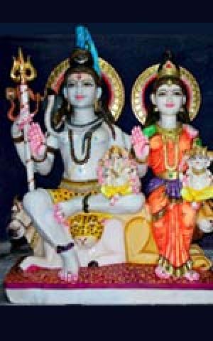 Shiva Pravati Marble God Statue