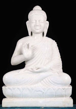 white marble buddha