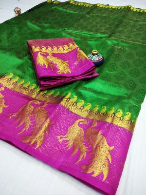 Kanjiwaram dubble peacock silk