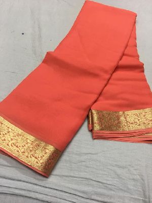 Pure chiffon plain 2d shading sarees