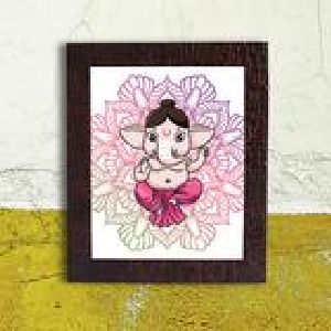 Pink Abstract Ganesh Frame