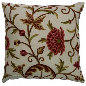 Sonmarg Cotton Crewel Hand Embroidered Cushion Cover