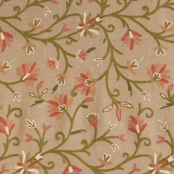 Summer Wool Embroidered Natural Linen Fabric