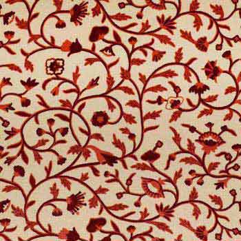 Zanskar Crewel Work Hand Embroidered Cotton Fabric
