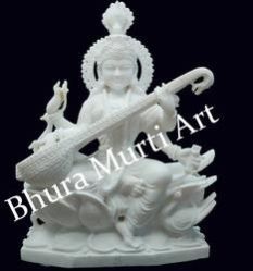 White Marble Saraswati Statue 1