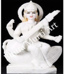 White Marble Mata Saraswati Statue