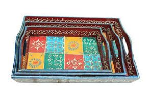 Wooden Handicraft Serving Tray