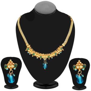 Plated Blue Austrian Stone Necklace Set