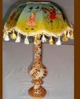 PAINTED MARBLE LAMPS