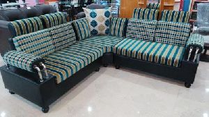 Steel Handle Sofa Set - L Shape