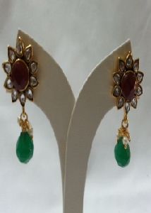 Green drop earring