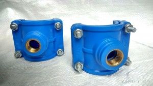 BRASS BLUE SADDLE FOR HDPE PIPE