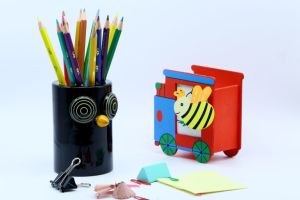 Owl Pen Holder Black