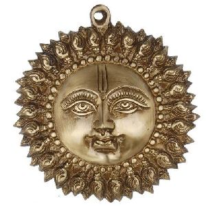 Brass Decorative Sun Face Hanging Statue