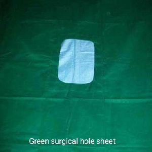 green surgical hole sheet