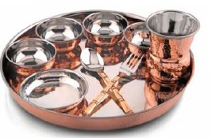 Copper Thali Set