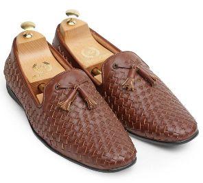 Tassel Chocolatey Woven Moccasins