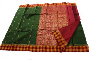 CHECKED BORDER SAREE