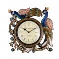 DOUBLE PEACOCK WALL CLOCK