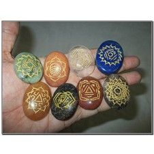 Jet Wow Oval Chakra Thymus Gemstone set