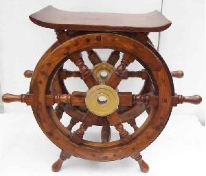 Wooden Ship Wheel Table