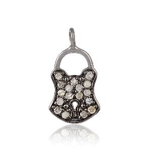silver lock charm pendant
