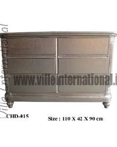 White metal hammer punching work Chest of drawer with six drawers