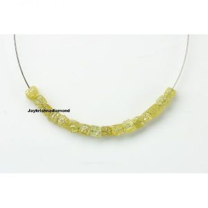 Yellow Cube Rough Diamond Beads for Necklace