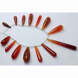 Natural Red Chalcedony Smooth Beads