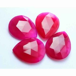 Ruby Chalcedony Faceted Gemstones