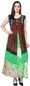 Printed Georgette Green Kurti