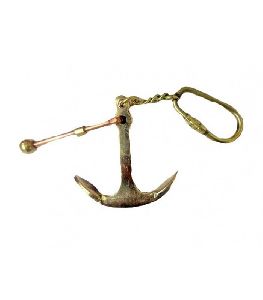 Nautical Gift Brass Anchor Key Ring