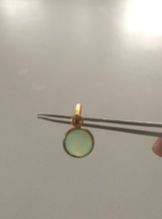 mint aqua onyx pendant round with brass coating loose gemstone