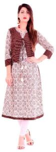 Jacket Style Straight Kurti