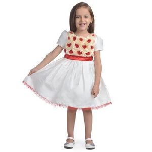 Frock Red Rose Cream Girls Party Dress baby net frock