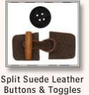 Split Suede Leather Buttons and Toggles