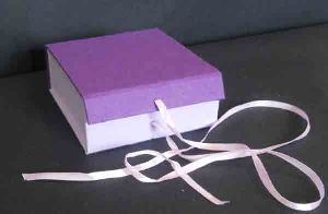 Solid box cardboards and plain cotton handmade paper ribbons boxes