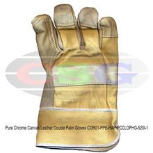 Pure Chrome Canvas Leather Double Palm Gloves