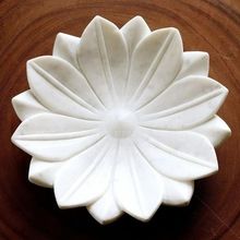 Marble Decorative Handcarved Flower Shaped Plate
