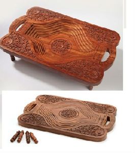Carved Wooden Folding Fruit Trays