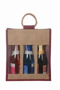 Three Bottle Jute Bag