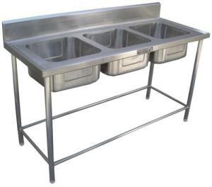 Stainless Steel Three Sink Unit