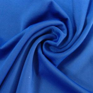 Blue Plain Polyester Lycra Fabric