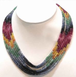 Nice Looking Round Facited Multi Beads Necklace