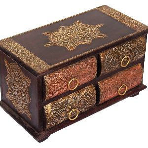 Handmade Wooden Drawers Jewelry Trinket Keepsake Box