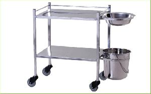 DRESSING TROLLEY WITH SS BOWL